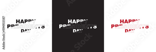 Happy Presidents Day calligraphy lettering.  American patriotic typography poster.  isolated on white and black background. vector illustration. EPS 10 