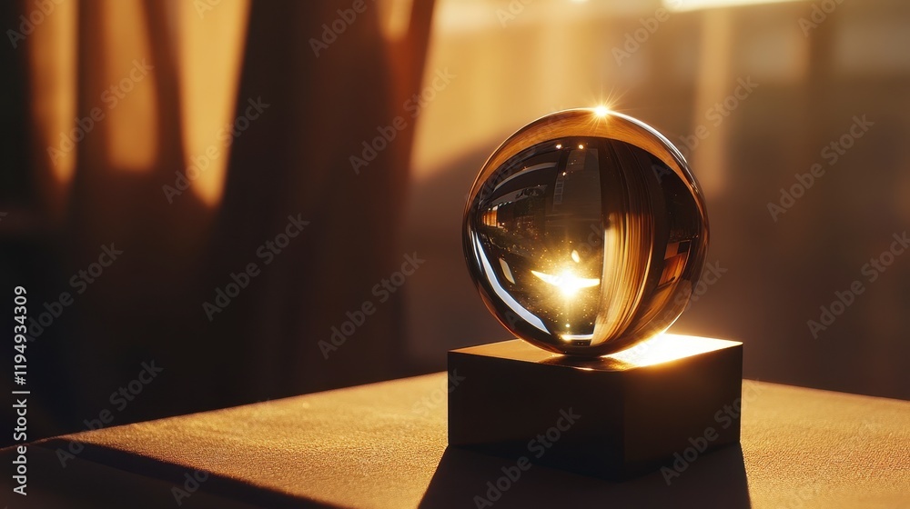 Glowing Crystal Ball on Soft Beige Canvas, Enigmatic Light and Shadow Play, Mystical Atmosphere, Right-Aligned Composition Glowing Crystal Ball on Soft Beige Canvas, Enigmatic Light and Shadow Play, Mystical Atmosphere, Right-Aligned Composition
