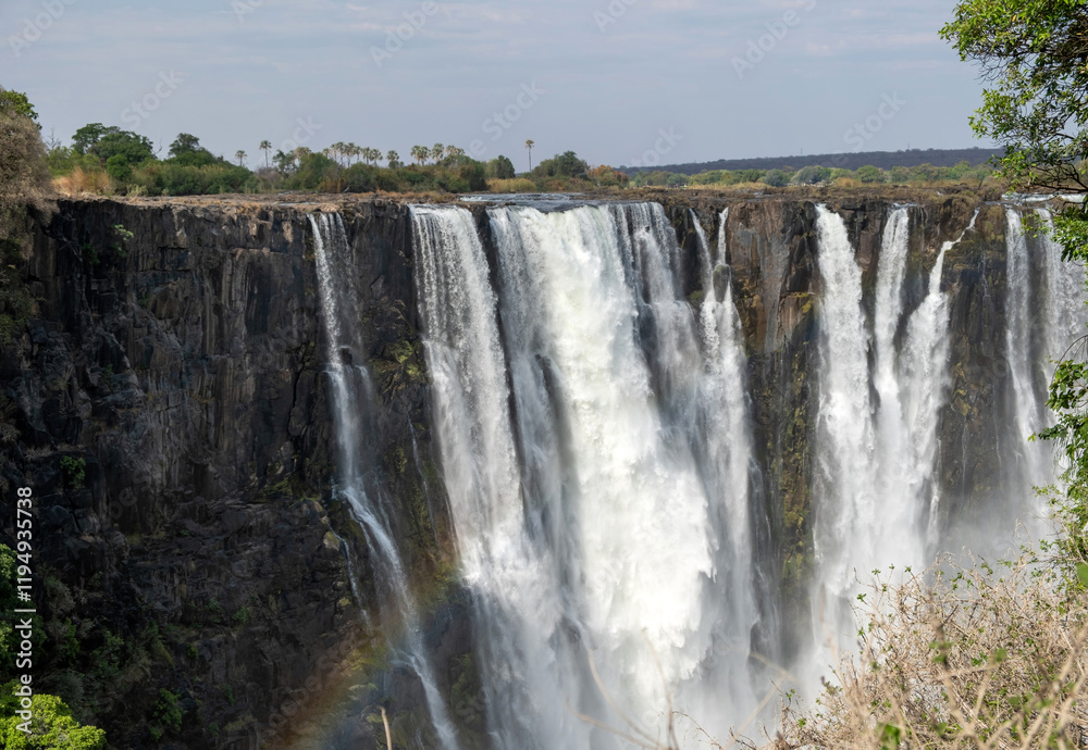 Victoria Falls, waterfall on the Zambezi River between Zambia and Zimbabwe. Africa Victoria Falls, waterfall on the Zambezi River between Zambia and Zimbabwe. Africa