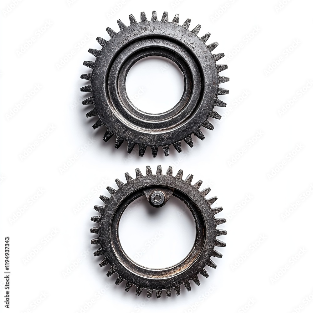 Two Metal Gears with the Same Tooth Pattern Turning Together
Two Metal Gears with the Same Tooth Pattern Turning Together