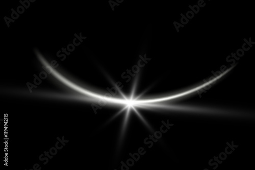 The edge of a solar eclipse on a black background, white. Blue eclipse for product advertising, natural phenomena, horror concept and others.