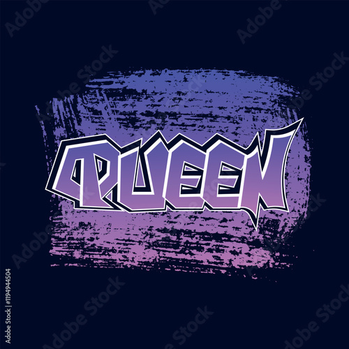 Queen Word Colorful Graffiti style Vector Illustration.