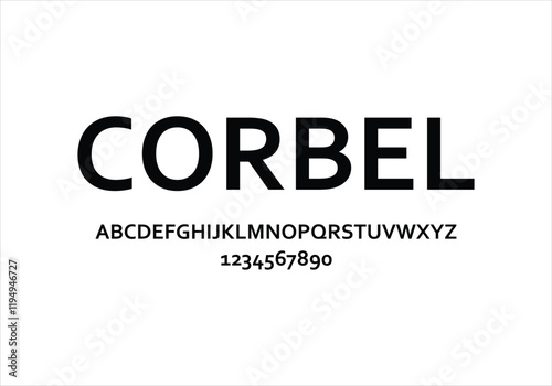 Cobel font for logo and headline. Isolated vector typeset