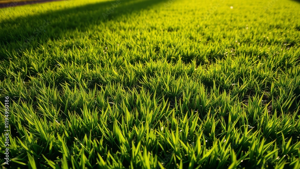 Lush Green Grass Carpet, Autumn Lawn Close-Up, Sunny Day, High Definition Lush Green Grass Carpet, Autumn Lawn Close-Up, Sunny Day, High Definition