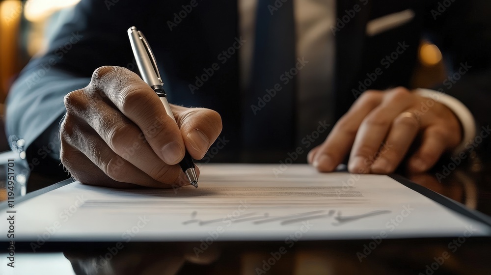 Businessman Using Tablet to Sign Documents with Fountain Pen in Modern Office Setting Reflecting Professionalism and Technology Integration Businessman Using Tablet to Sign Documents with Fountain Pen in Modern Office Setting Reflecting Professionalism and Technology Integration