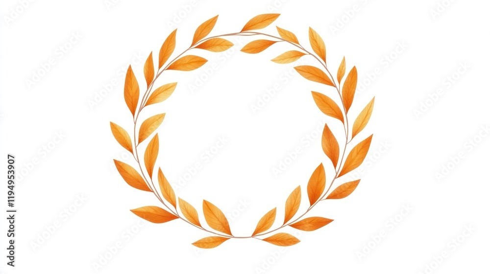 Autumn leaves wreath frame, graphic design element Autumn leaves wreath frame, graphic design element