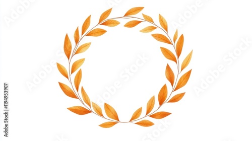 Autumn leaves wreath frame, graphic design element photo