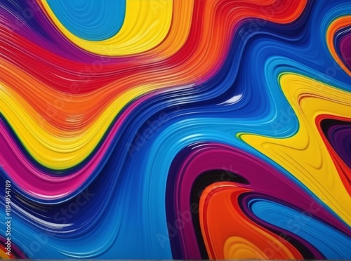 Vibrant swirl of colors creating a mesmerizing abstract pattern in a dynamic design photo