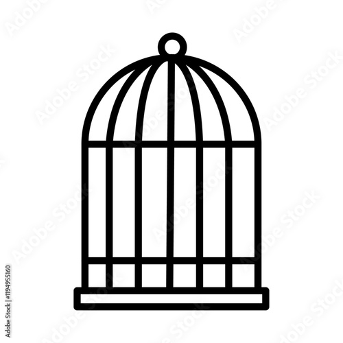 bird cage icon Flat illustration sign