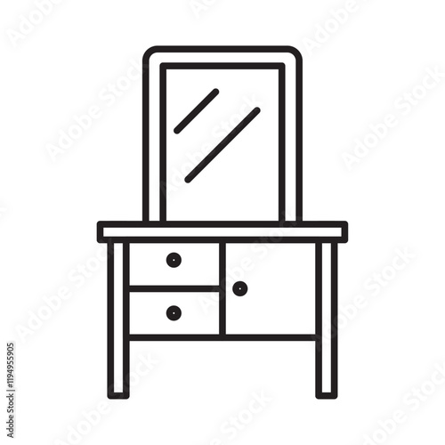 Dresser icon Flat illustration sign