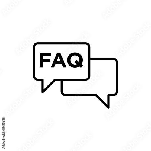 FAQ icon Flat illustration sign