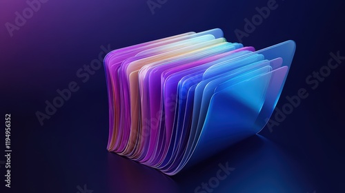 Colorful Transparent Files Representing Document Management System for Online File Storage in a Digital Environment photo