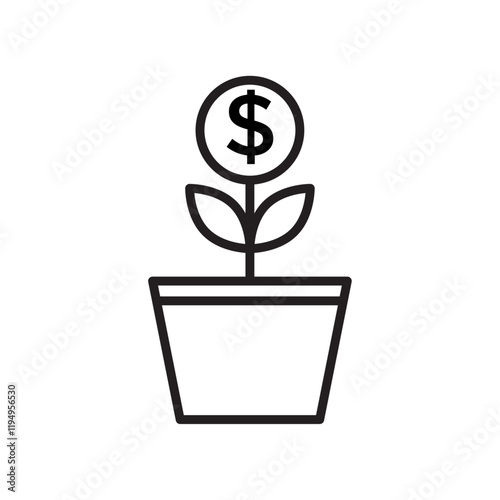 Investment tree icon Flat illustration sign