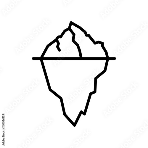 Ice berg icon Flat illustration sign