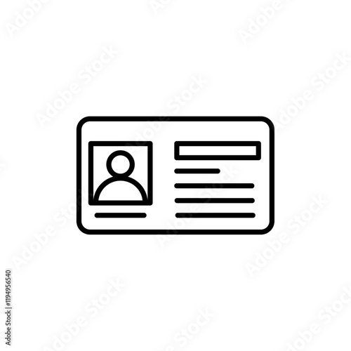 Id card icon Flat illustration sign