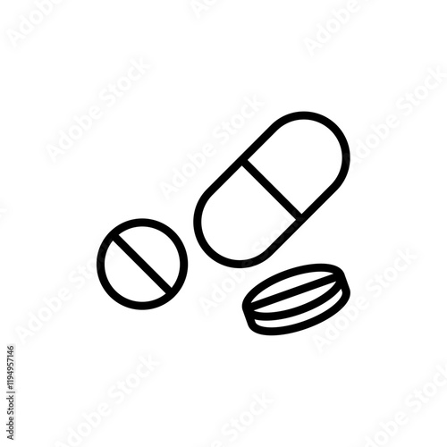 Medicine pills icon Flat illustration sign