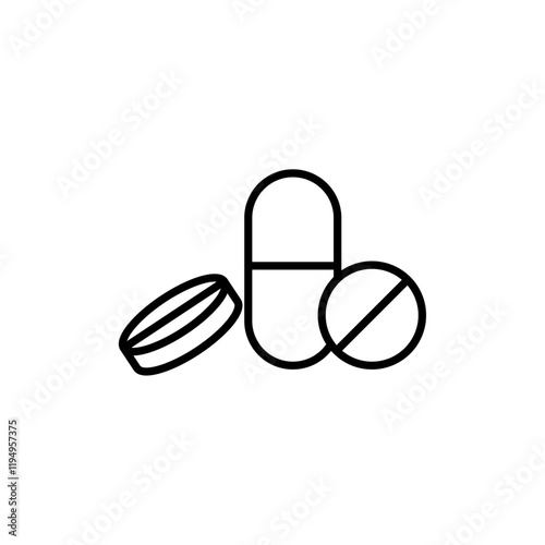 Pain killer pills icon Flat illustration sign