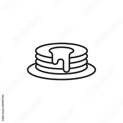 pancakes icon Flat illustration sign