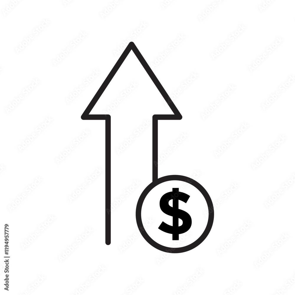 profit growth icon Flat illustration sign profit growth icon Flat illustration sign