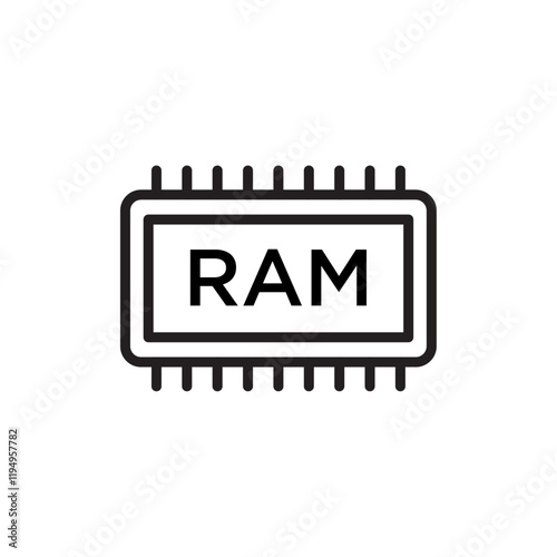 Ram memory icon Flat illustration sign