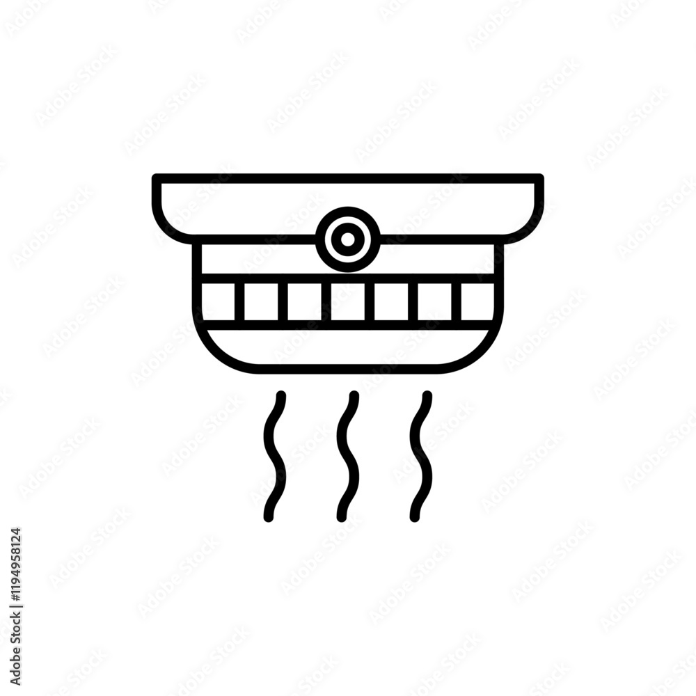 © student - Smoke detector icon Flat illustration sign