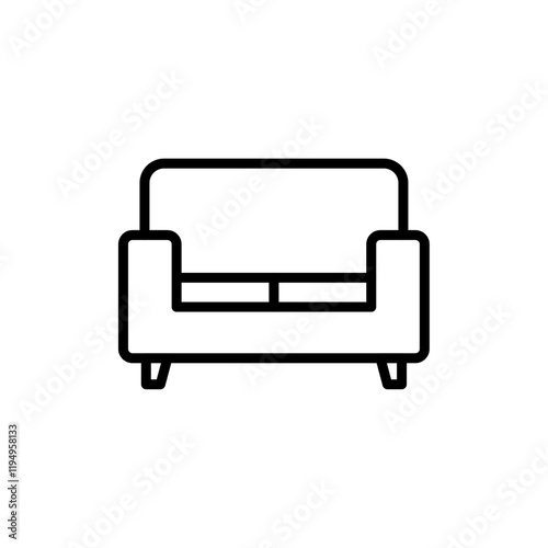 Sofa icon Flat illustration sign