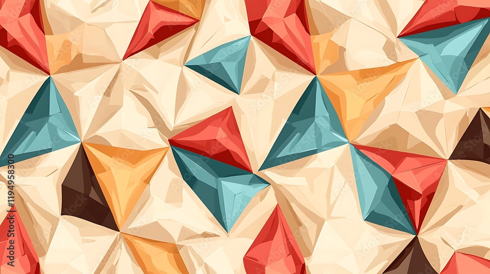 Fototapeta premium Dynamic geometric patterns abstract art digital design vibrant colors close-up view visual aesthetics