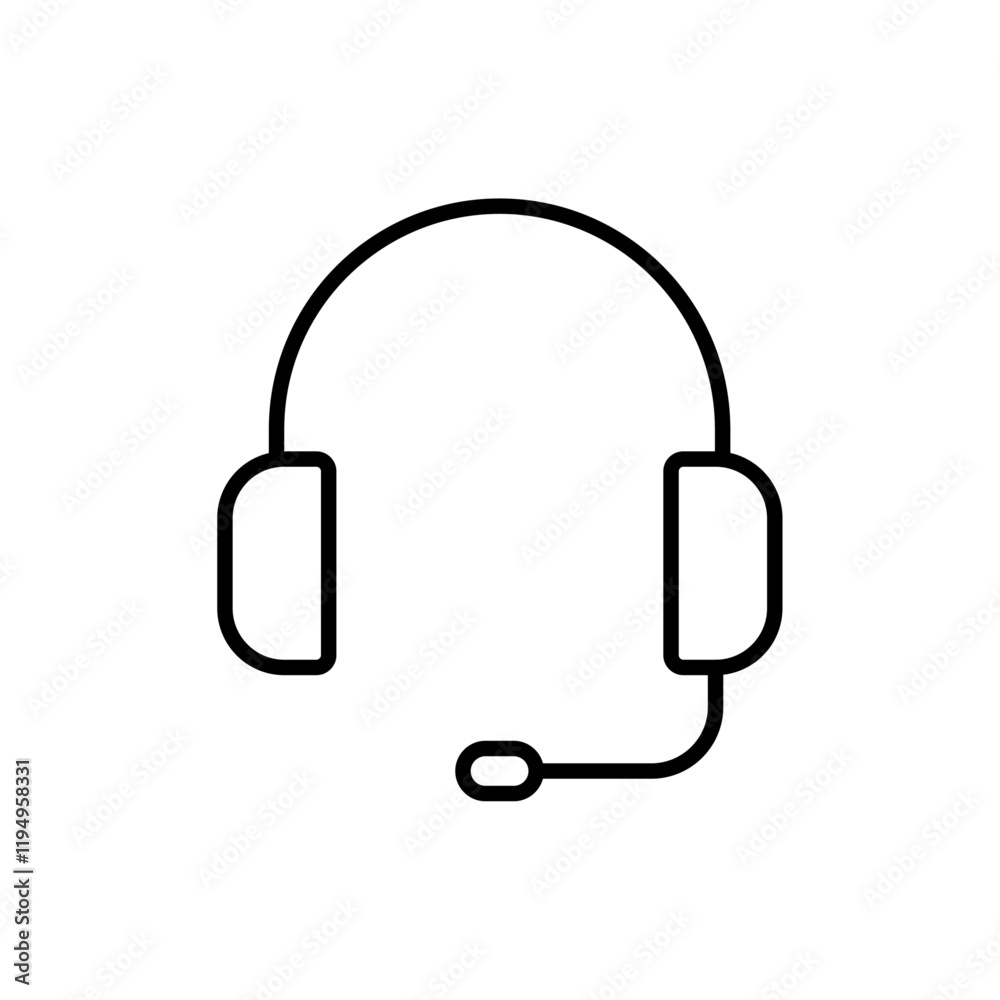 Support head set icon Flat illustration sign Support head set icon Flat illustration sign