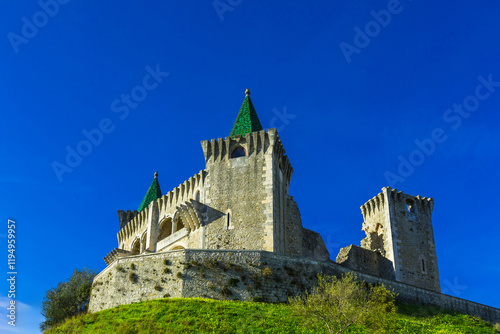 Ancient portuguese castle in the village of Porto de Mos. Gothic and renascentist castle of Porto de Mos - Portugal