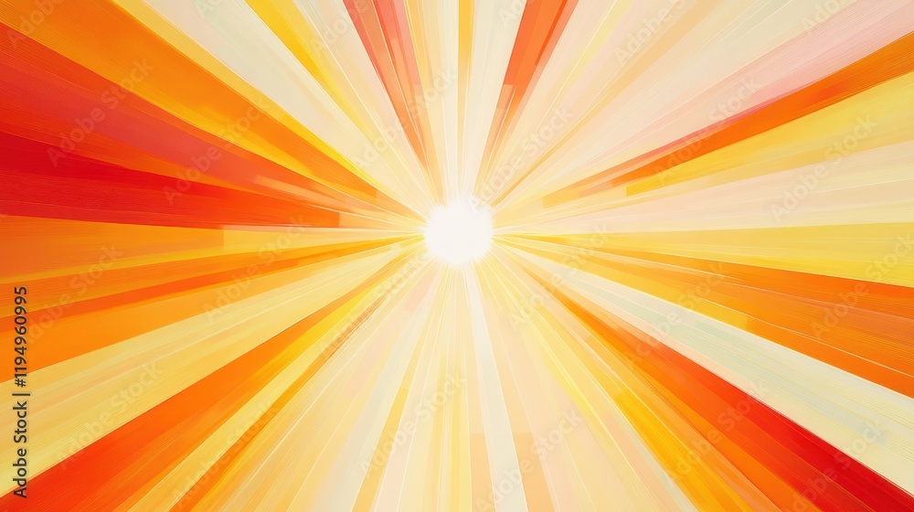 Obraz premium Abstract radiant sunburst, warm color explosion.