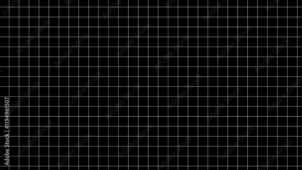  Simple squares moving grid, black and white abstract geometric 2D backdrop, looping video set.