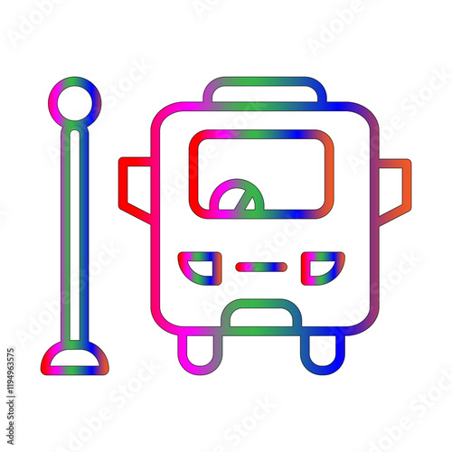 Bus stop line gradient icon