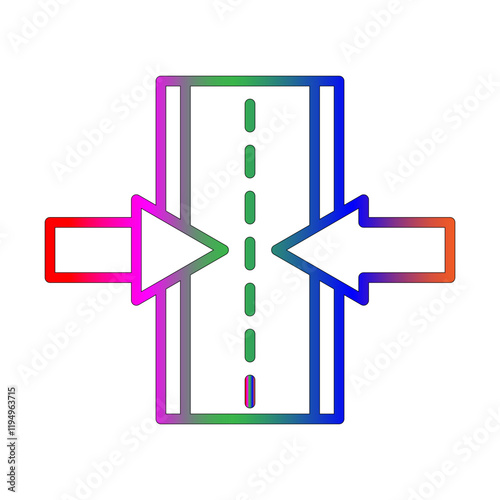 Narrow road icon line gradient icon