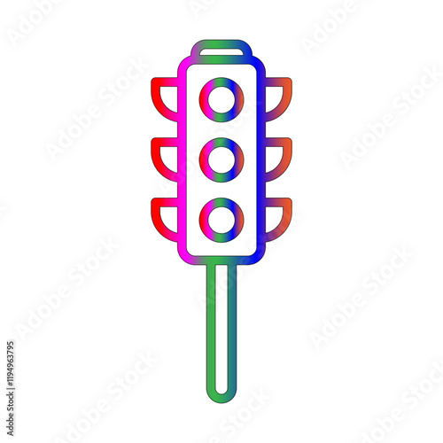 Traffic light icon line gradient icon