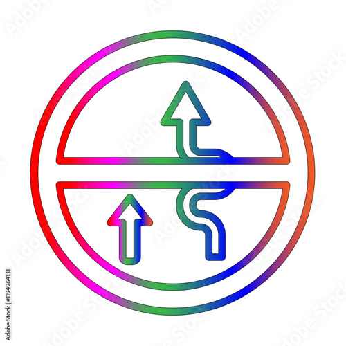 No overtaking line gradient icon