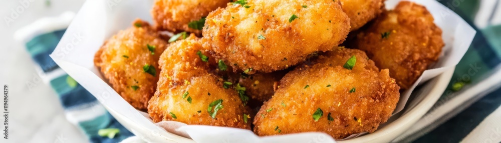 Crispy fried pork bites tossed with a zesty lemon herb seasoning Crispy fried pork bites tossed with a zesty lemon herb seasoning