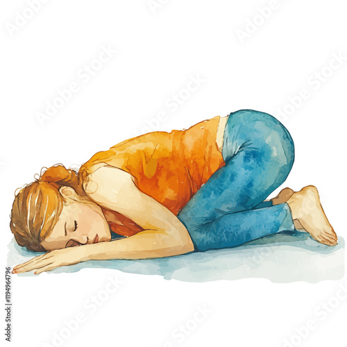 A watercolor of better sleep quality through, isolated on a white background. Better sleep quality through vector.

