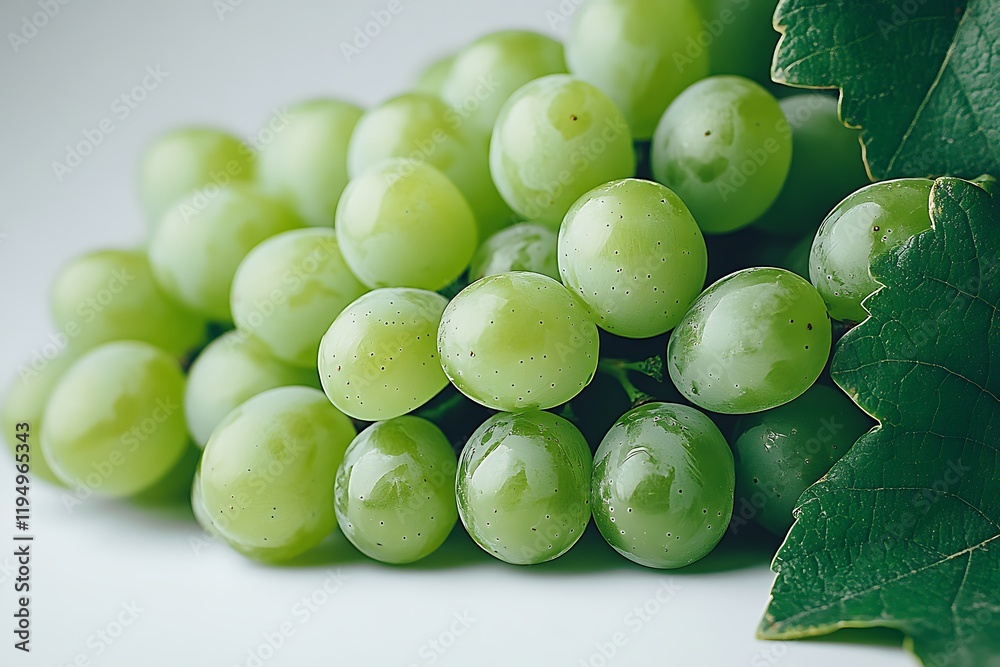 Grapes with leaf isolated with white background.
Grapes with leaf isolated with white background.