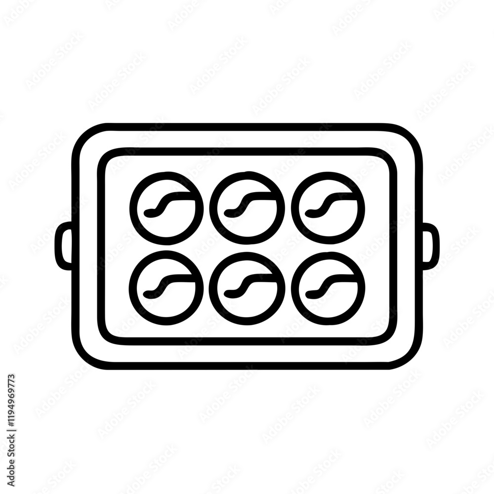 Obraz premium baking tray icon, baking tray line art - simple line art of baking tray, perfect for baking tray logos and icons and themed design 
