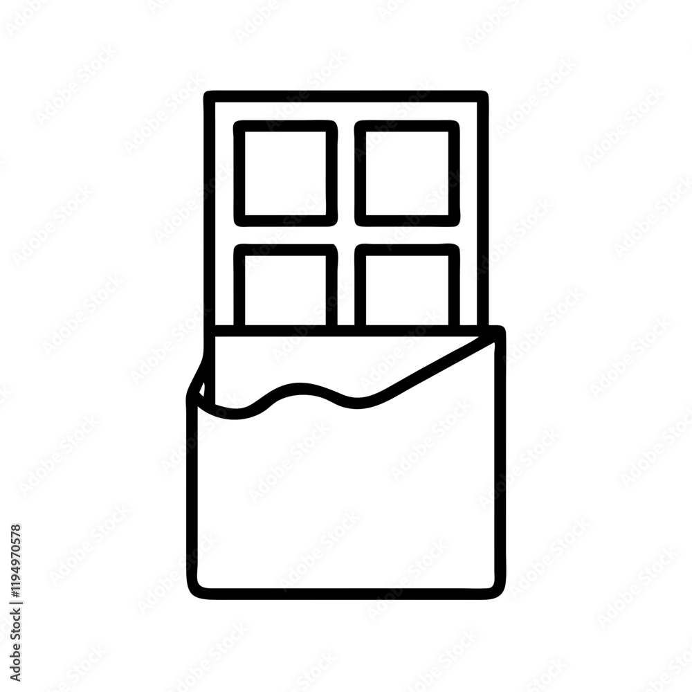 chocolate bar icon, chocolate bar line art - simple line art of chocolate bar, perfect for chocolate bar logos and icons and themed design chocolate bar icon, chocolate bar line art - simple line art of chocolate bar, perfect for chocolate bar logos and icons and themed design