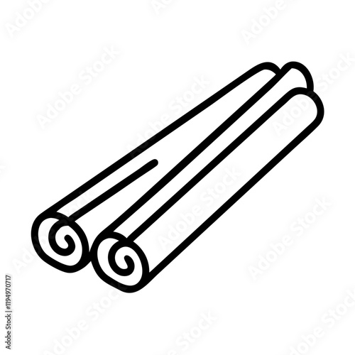 cinnamon stick icon, cinnamon stick line art - simple line art of cinnamon stick, perfect for cinnamon stick logos and icons and themed design 