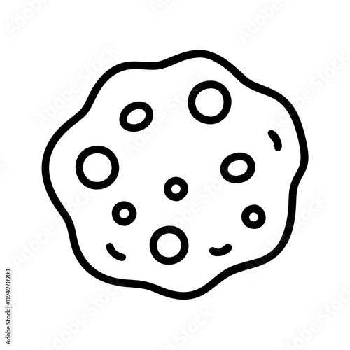 cookie dough icon, cookie dough line art - simple line art of cookie dough, perfect for cookie dough logos and icons and themed design 