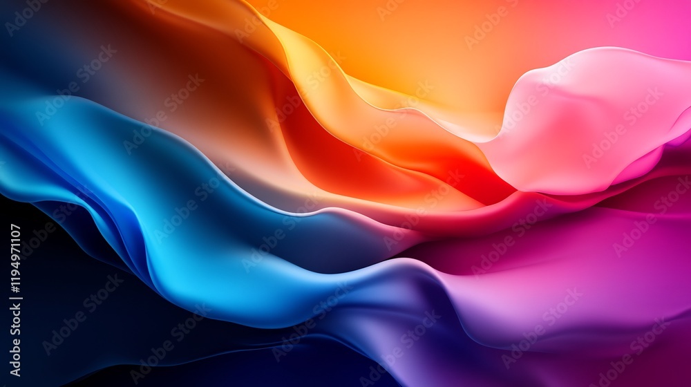 Obraz premium Abstract Colorful Waves: A Symphony of Hues