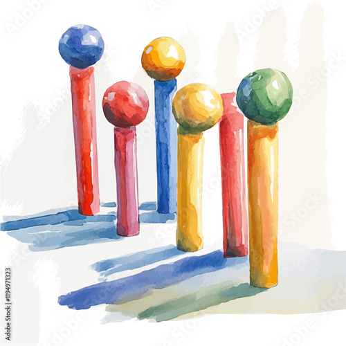 A watercolor painting of agility drills, isolated on a white background. Agility drills vector.
