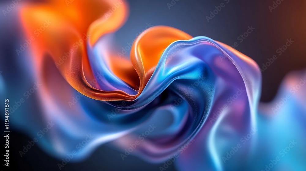 Obraz premium Abstract Swirling Colors: A Symphony of Blue, Orange, and Purple Hues