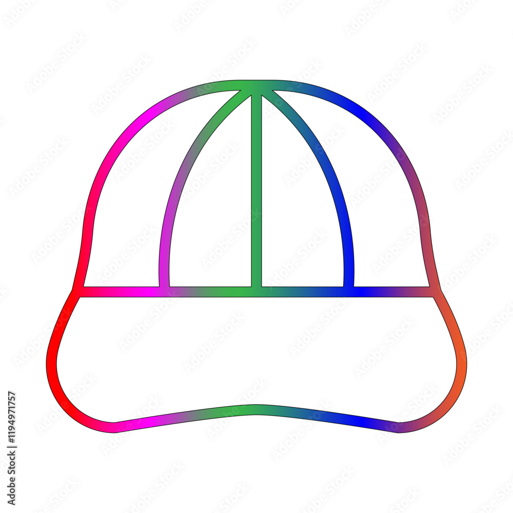 Baseball cap line gradient icon