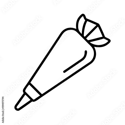 icing piping bag icon, icing piping bag line art - simple line art of icing piping bag, perfect for icing piping bag logos and icons and themed design 