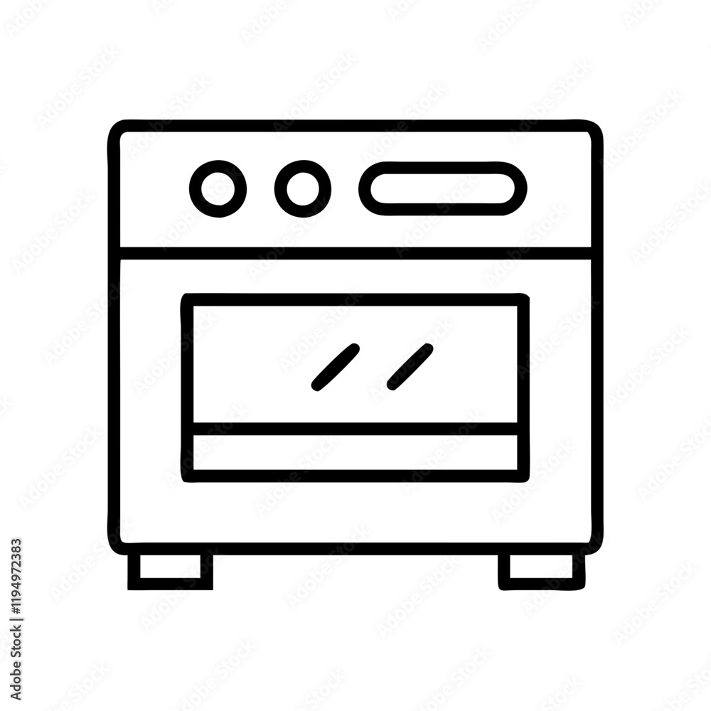oven icon, oven line art - simple line art of oven, perfect for oven logos and icons and themed design 