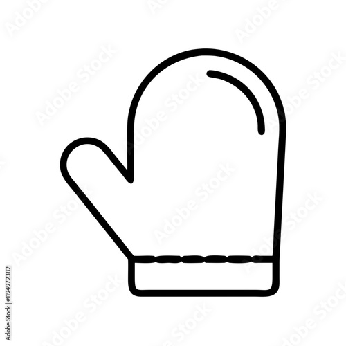 oven mitt icon, oven mitt line art - simple line art of oven mitt, perfect for oven mitt logos and icons and themed design 