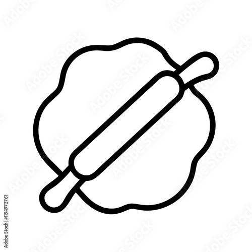 pastry dough icon, pastry dough line art - simple line art of pastry dough, perfect for pastry dough logos and icons and themed design 